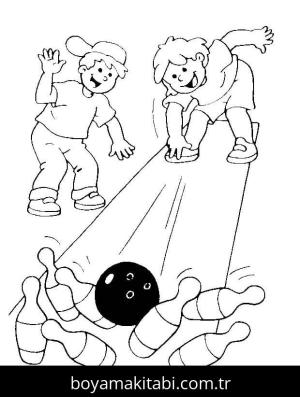Bowling boyama sayfası – boyama etkinliği, çocuk aktivitesi