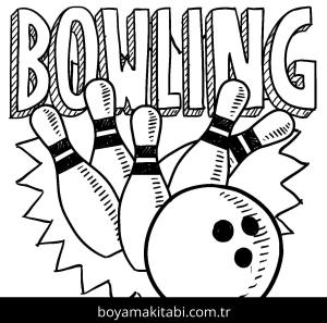 Bowling boyama sayfası – kolay boyama, eğitici aktivite