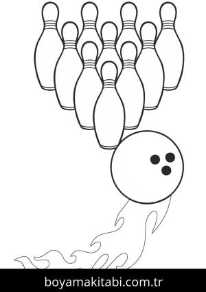 Bowling boyama sayfası – renkli çizimler, okul öncesi