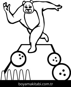 Bowling boyama sayfası – basit çizim, kolay boyama