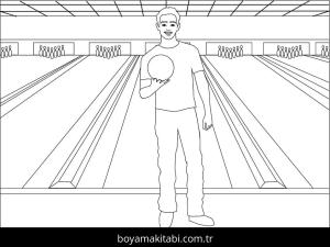 Bowling boyama sayfası – renkli çizimler, okul öncesi