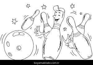 Bowling boyama sayfası – keyifli zaman, renkli çizimler