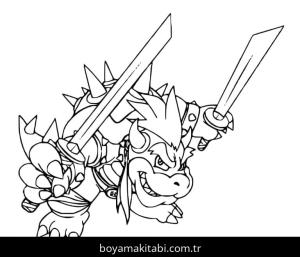 Bowser boyama sayfası – el becerilerini geliştirir, boyama çalışması