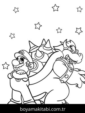 Bowser boyama sayfası – boyama etkinliği, çocuk aktivitesi