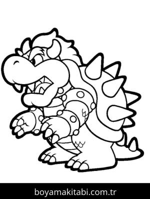 Bowser boyama sayfası – çocuk aktivitesi, PDF indir