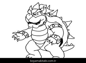 Bowser boyama sayfası – sevimli karakter, sanatsal çalışma