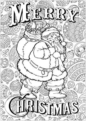 Tatil boyama sayfası,  coloring page, Noel Baba, 