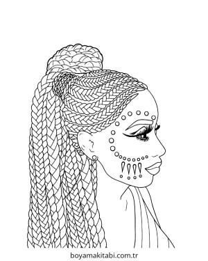 Braids boyama sayfası – PDF indir, sevimli karakter