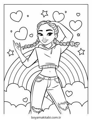 Braids boyama sayfası – boyama çalışması, yaratıcılığı geliştirir