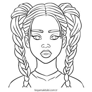 Braids boyama sayfası – eğlenceli etkinlik, el becerilerini geliştirir