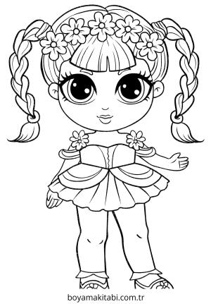 Braids boyama sayfası – basit çizim, kolay boyama