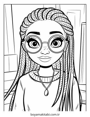 Braids boyama sayfası – çocuk aktivitesi, PDF indir