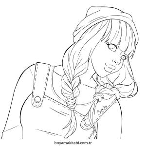 Braids boyama sayfası – çocuklar için, çizgi film temalı