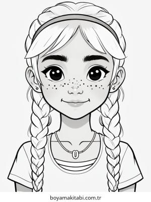 Braids boyama sayfası – el becerilerini geliştirir, boyama çalışması