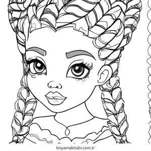 Braids boyama sayfası – evde etkinlik, ücretsiz yazdır