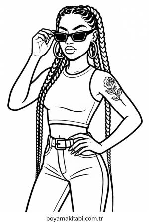 Braids boyama sayfası – PDF indir, sevimli karakter