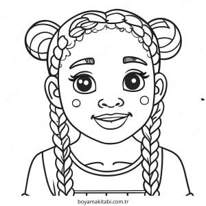 Braids boyama sayfası – çizgi film temalı, basit çizim