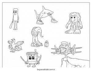 Brainrot boyama sayfası – renkli çizimler, okul öncesi