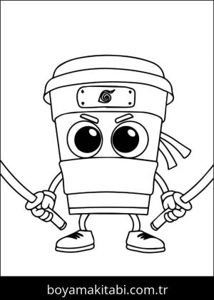 Brainrot boyama sayfası – PDF indir, sevimli karakter