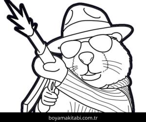 Brainrot boyama sayfası – çizgi film temalı, basit çizim