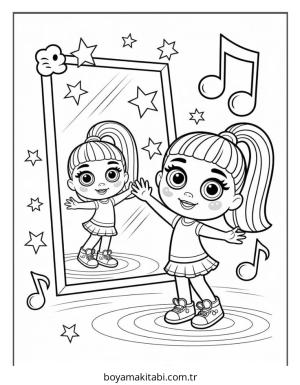 Bratz boyama sayfası – sevimli karakter, sanatsal çalışma