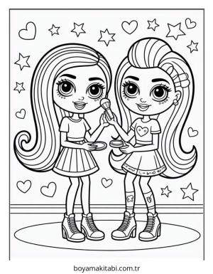 Bratz boyama sayfası – sanatsal çalışma, çocuklar için