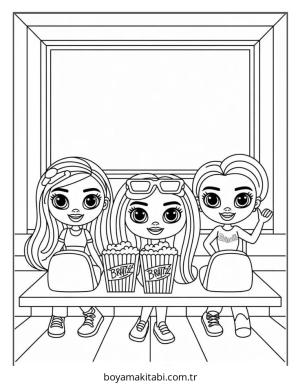 Bratz boyama sayfası – çocuklar için, çizgi film temalı