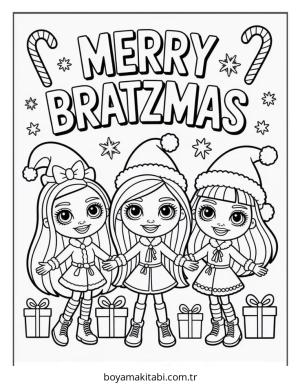 Bratz boyama sayfası – çizgi film temalı, basit çizim