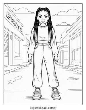 Bratz boyama sayfası – basit çizim, kolay boyama