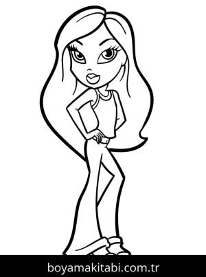 Bratz boyama sayfası – renkli çizimler, okul öncesi