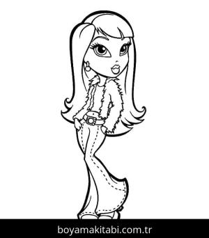 Bratz boyama sayfası – PDF indir, sevimli karakter