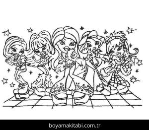 Bratz boyama sayfası – basit çizim, kolay boyama
