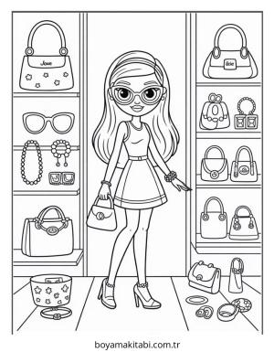 Bratz boyama sayfası – çizgi film temalı, basit çizim