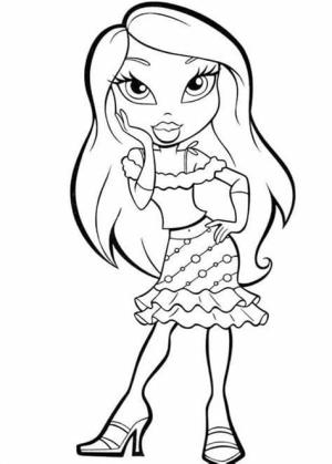 Bratz boyama sayfası,  coloring page, Ücretsiz Bratz Resim Anahat, 