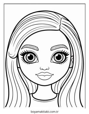 Bratz boyama sayfası – çizgi film temalı, basit çizim