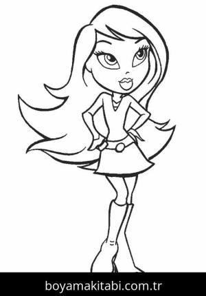Bratz boyama sayfası – boyama çalışması, yaratıcılığı geliştirir