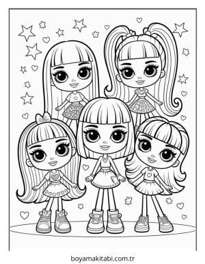 Bratz boyama sayfası – sevimli karakter, sanatsal çalışma