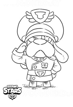 Brawl Stars boyama sayfası, Brawl Stars coloring page, Brawl Stars’da Albay Ruffs’ı çizin, 