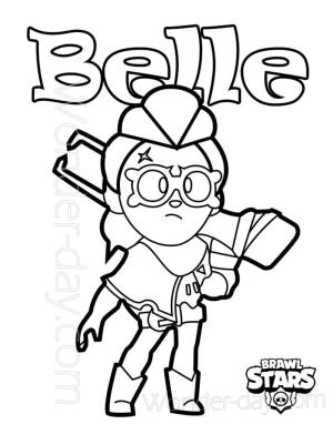 Brawl Stars boyama sayfası, Brawl Stars coloring page, Brawl Stars’ta Belle’i çiz, 