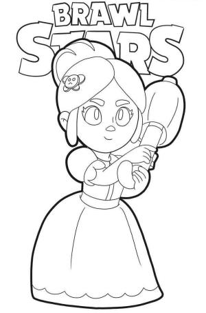 Brawl Stars boyama sayfası, Brawl Stars coloring page, Brawl Stars’tan Piper’ı çizin, 