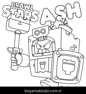 Brawl Stars boyama sayfası – sevimli karakter, sanatsal çalışma