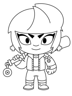 Brawl Stars boyama sayfası, Brawl Stars coloring page, Brawl Stars Bibi’yi çiz, 