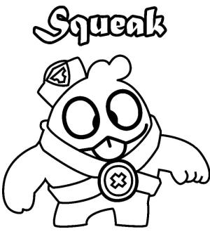 Brawl Stars boyama sayfası, Brawl Stars coloring page, Brawl Stars’tan Squeak’i çiz, 