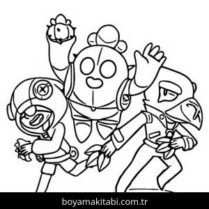 Brawl Stars boyama sayfası – el becerilerini geliştirir, boyama çalışması