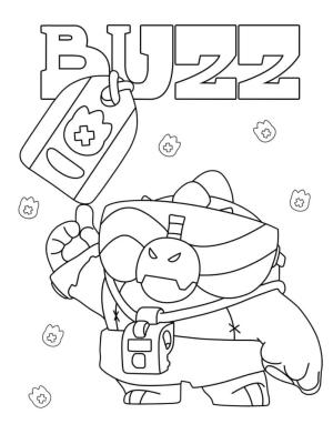 Brawl Stars boyama sayfası, Brawl Stars coloring page, Brawl Stars Buzz’ı çiz, 