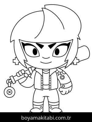 Brawl Stars boyama sayfası – çizgi film temalı, basit çizim