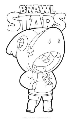 Brawl Stars boyama sayfası, Brawl Stars coloring page, Brawl Stars’ta Leon’u çizin, 