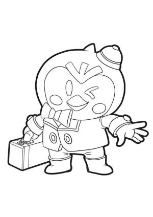 Brawl Stars boyama sayfası, Brawl Stars coloring page, Brawl Stars’da Bay P’yi çizin, 