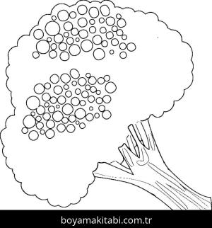 Brokoli boyama sayfası – PDF indir, sevimli karakter