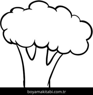 Brokoli boyama sayfası – kolay boyama, eğitici aktivite